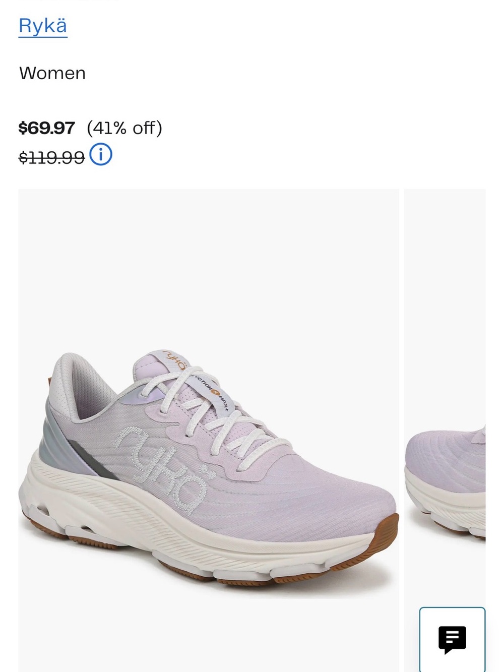 Ryka NWT woman light purple tennis shoe sneaker